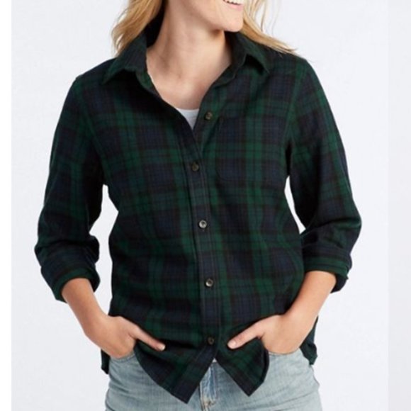 L.L. Bean Tops - LL Bean Women's Scotch Plaid Flannel Shirt, Relaxed Fit